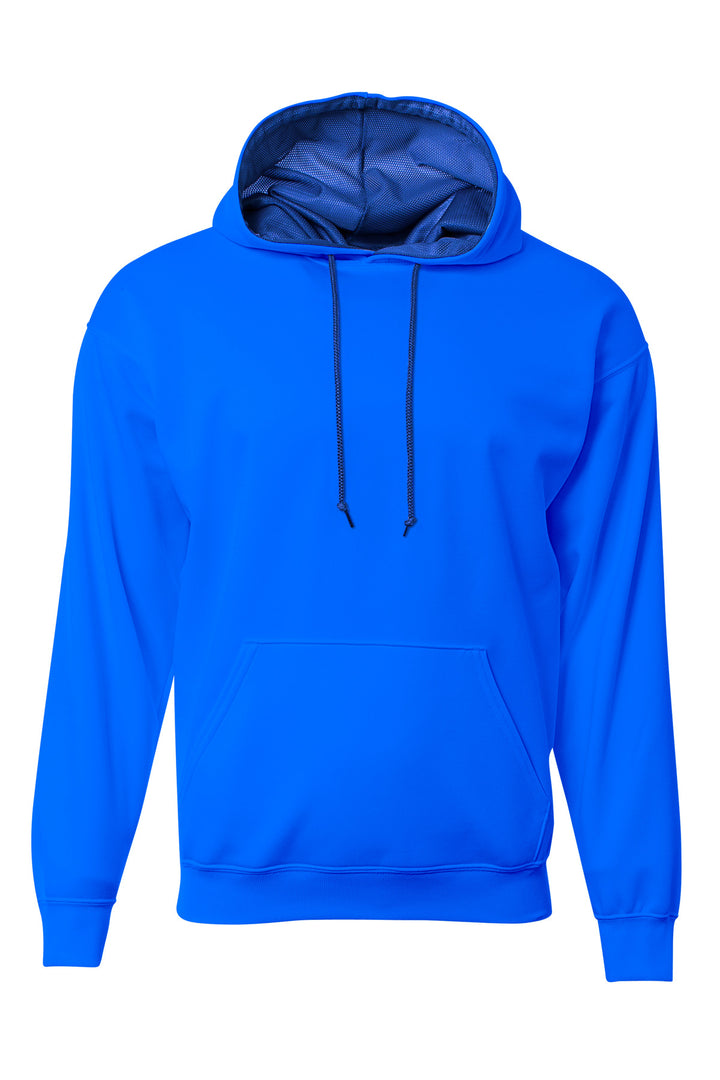 Front View of Royal A4 Sprint Tech Fleece Hoodie A4N4279
