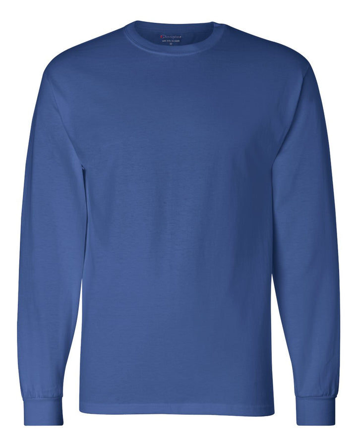 Front View of Royal Blue Long Sleeve T-Shirt - CC8C