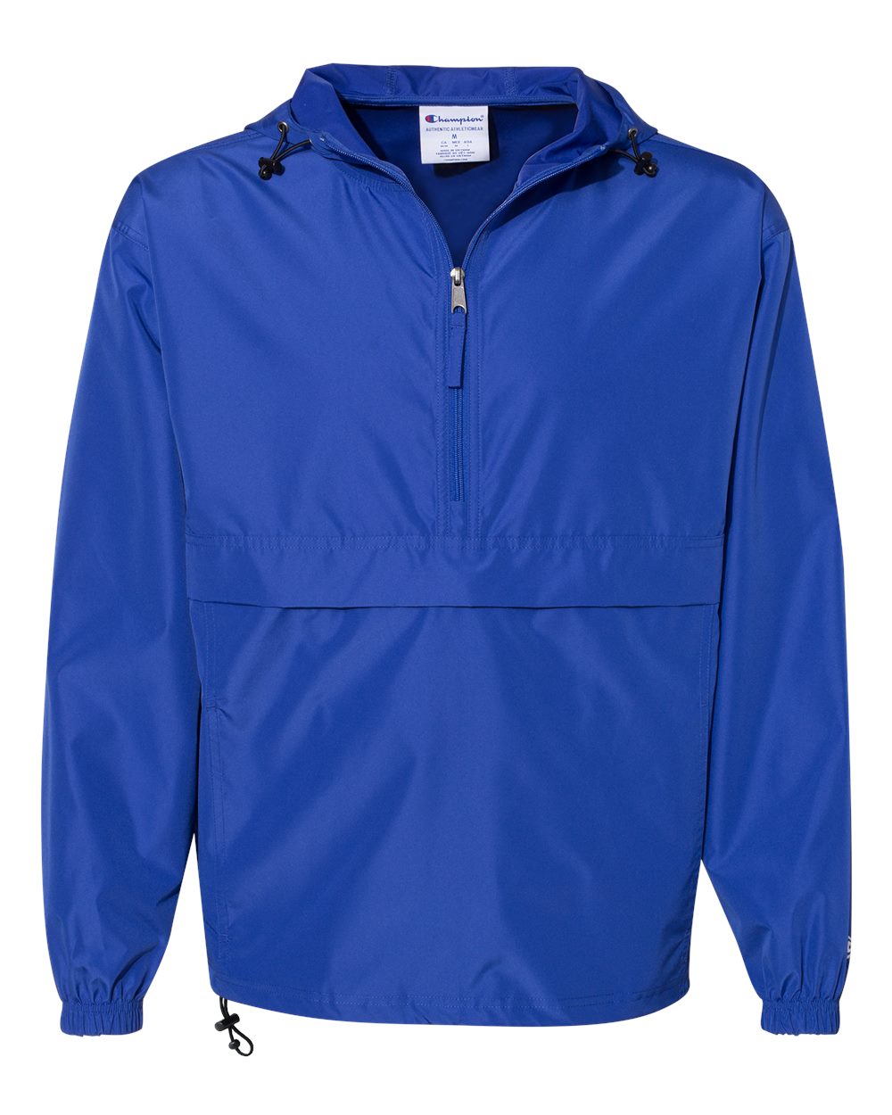 Front View of Royal Blue Packable Anorak Jacket - CO200