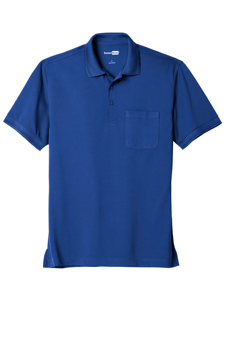 Front View of Royal CornerStone Industrial Snag-Proof Pique Pocket Polo. CS4020P