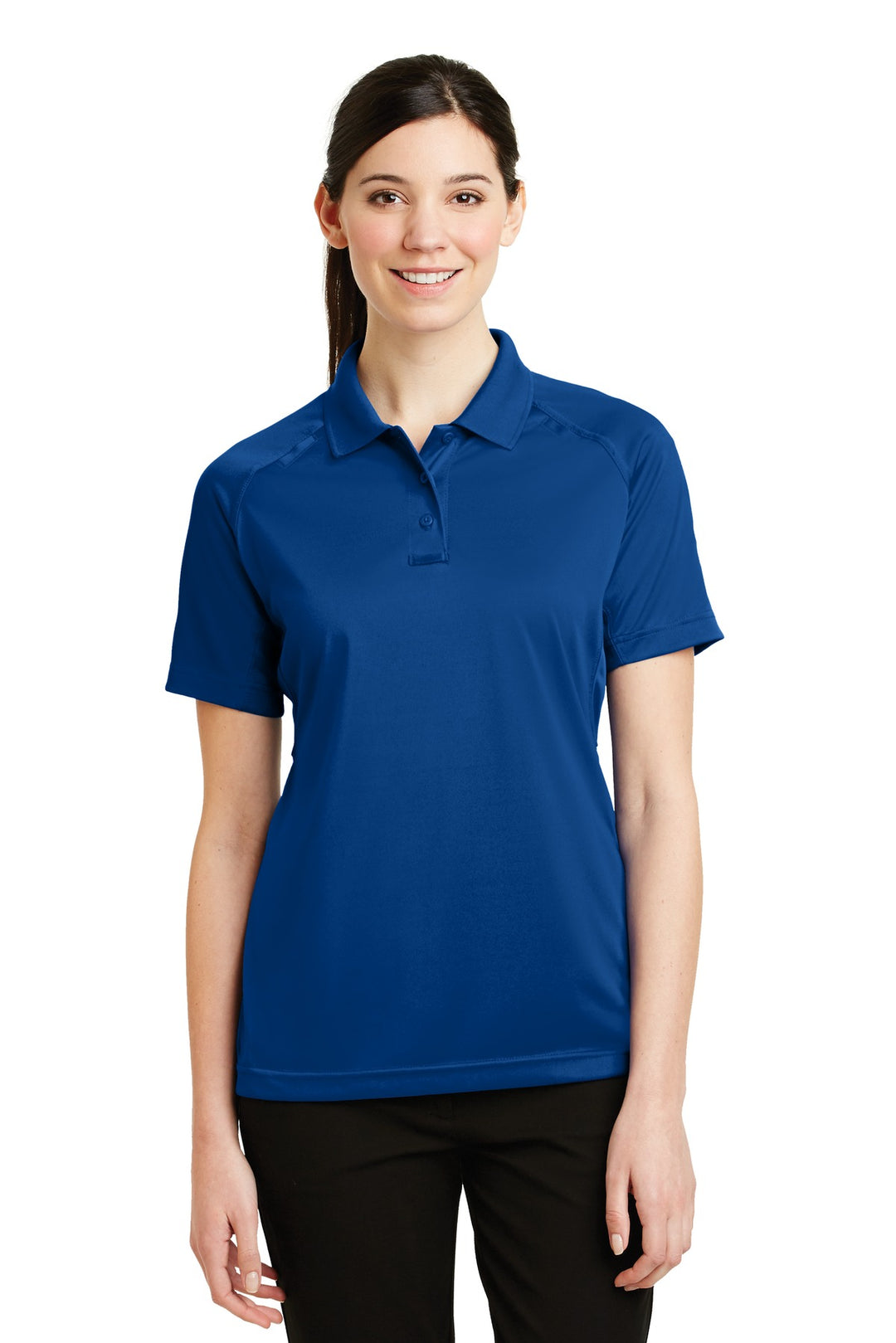 Front View of Royal CornerStone Women's Select Snag-Proof Tactical Polo. CS411