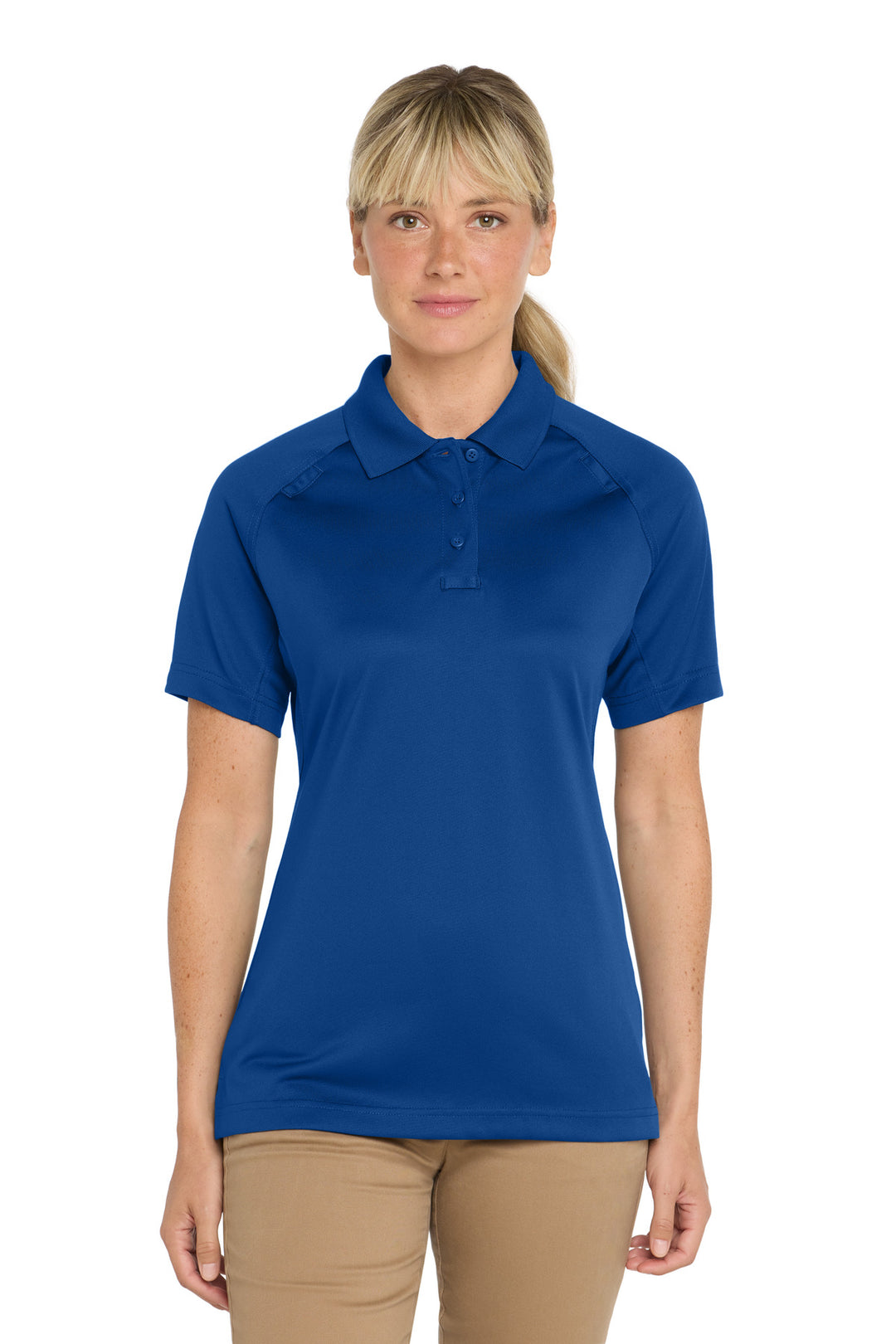 Front View of Royal CornerStone Women's Select Snag-Proof Tactical Polo. CS411