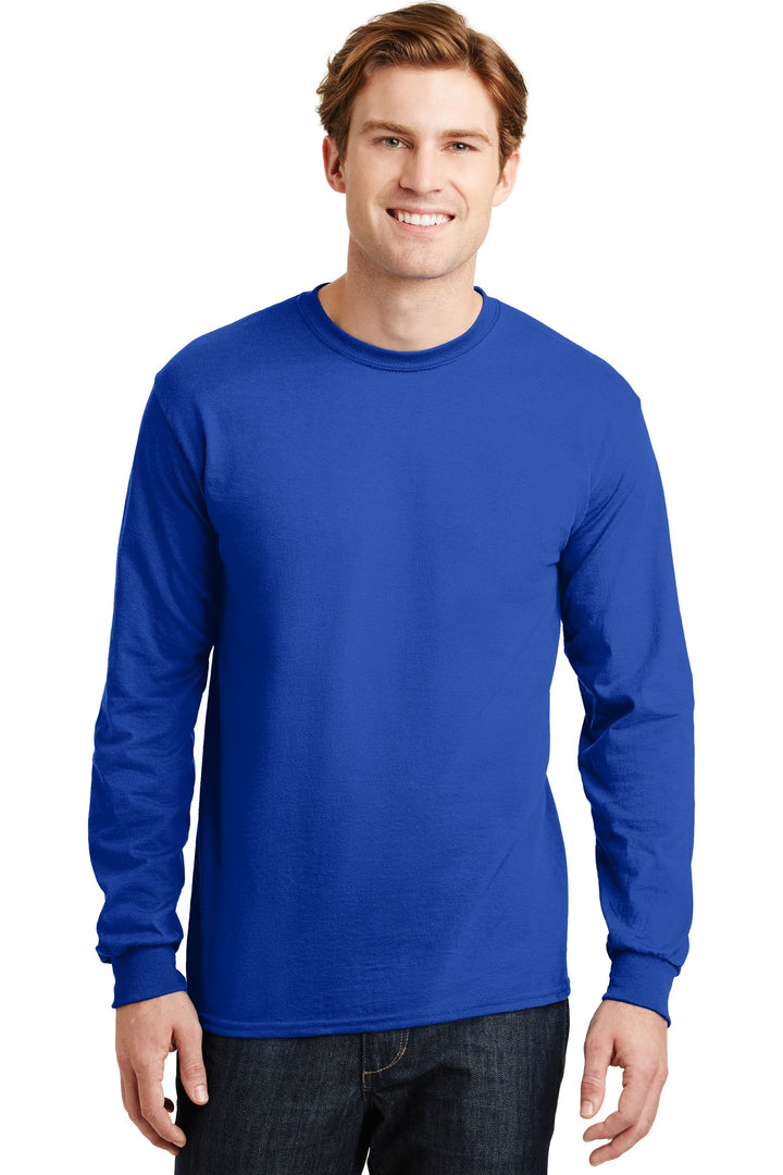 Front View of Royal Gildan - DryBlend 50 Cotton/50 Poly Long Sleeve T-Shirt. 8400