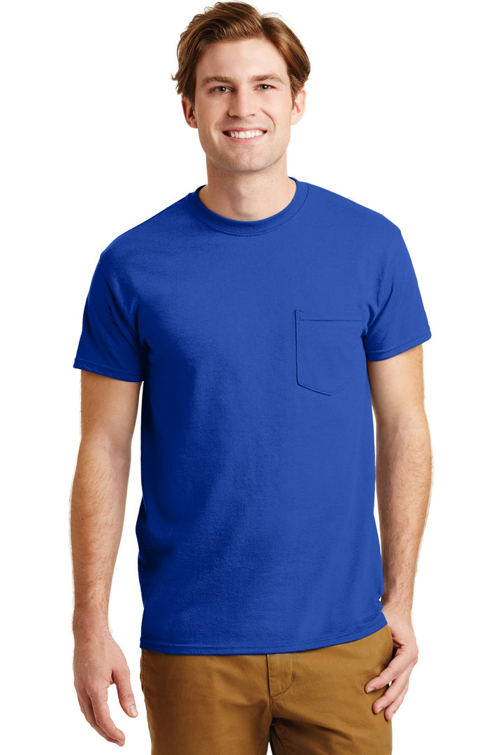 Front View of Royal Gildan - DryBlend 50 Cotton/50 Poly Pocket T-Shirt. 8300