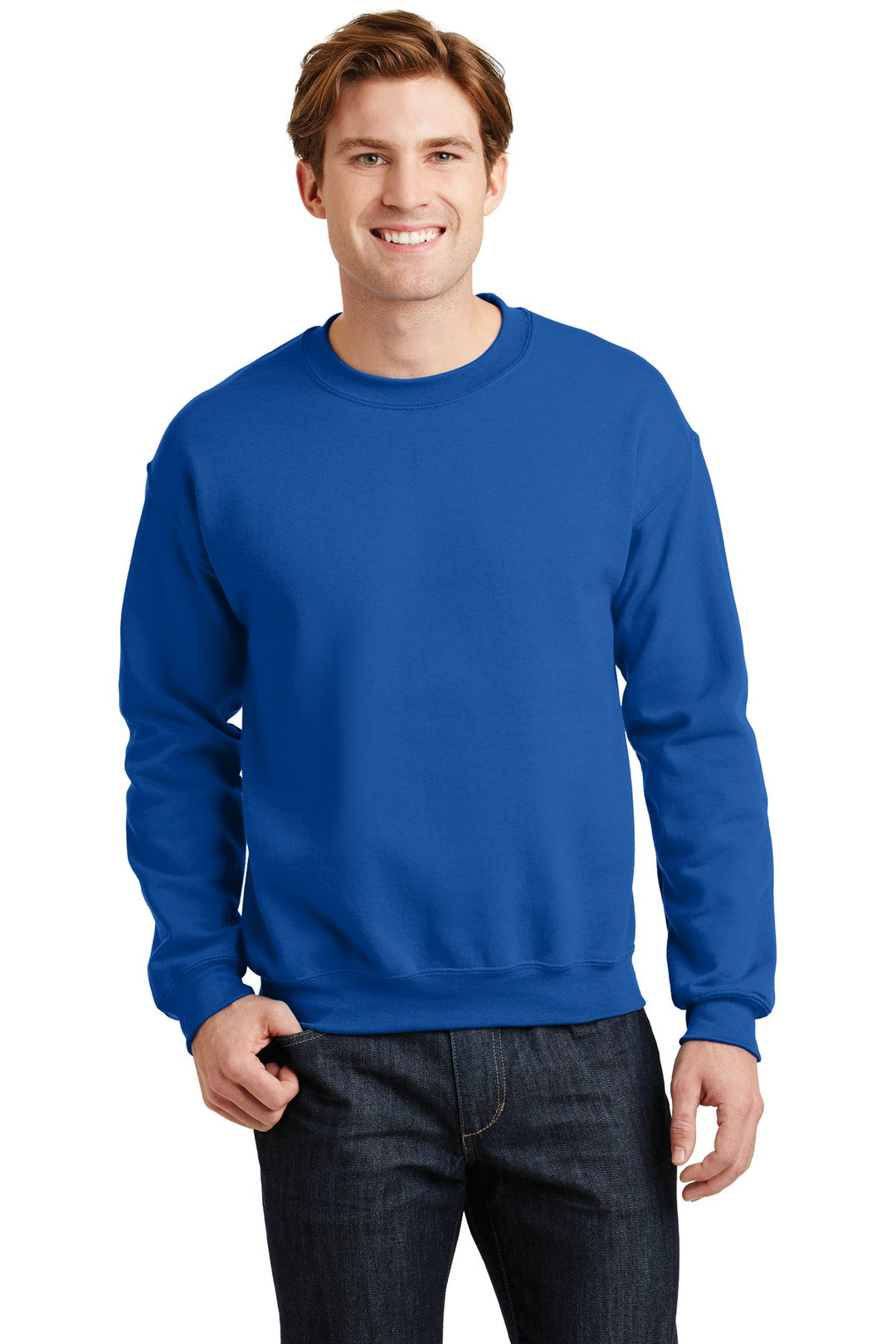 Front View of Royal Gildan Heavy Blend Crewneck Sweatshirt. 18000
