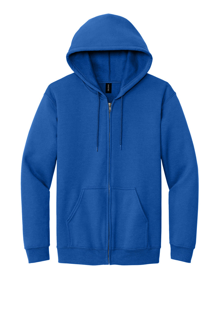 Front View of Royal Gildan - Heavy Blend Full-Zip Hooded Sweatshirt. 18600