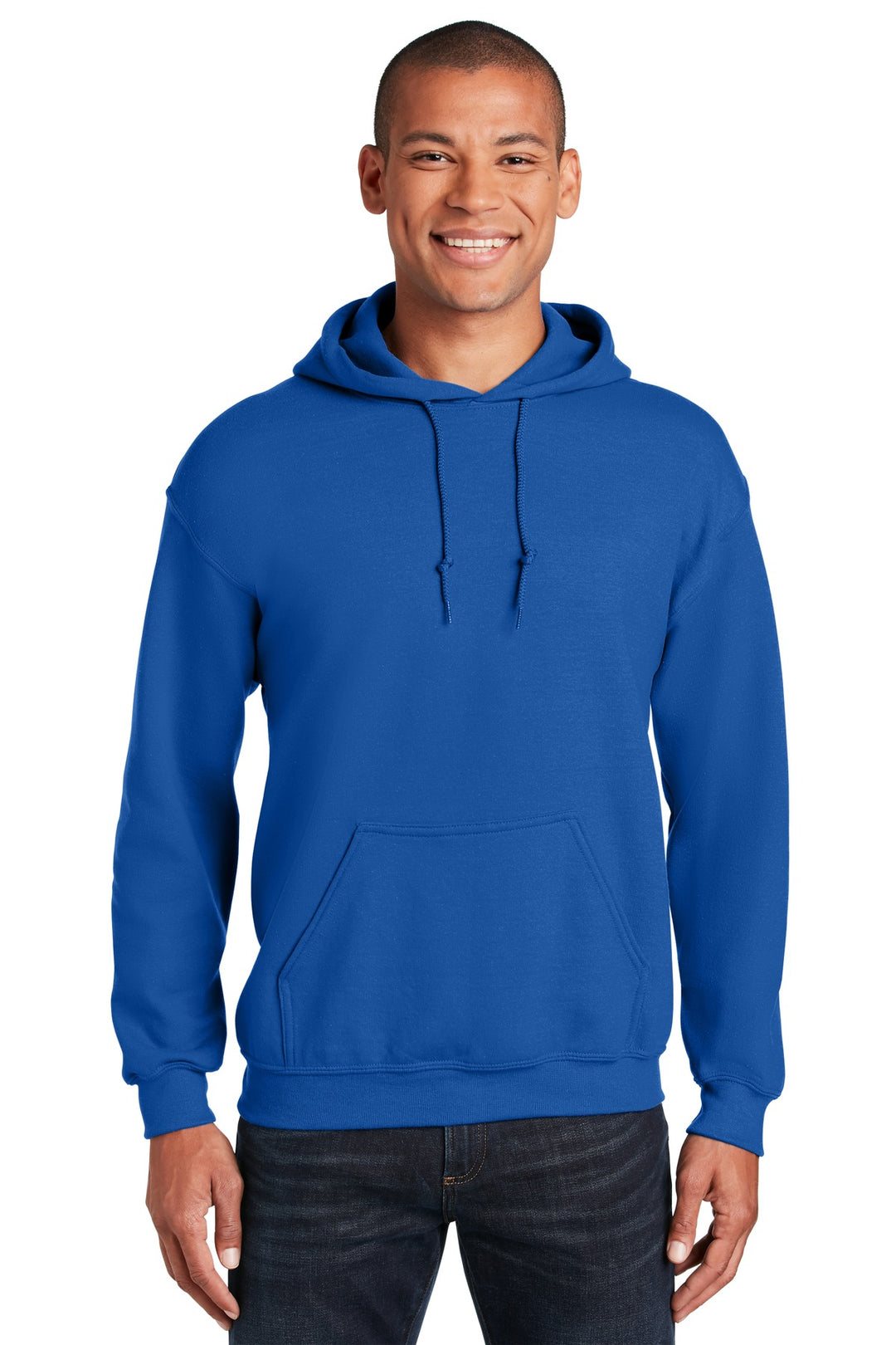 Front View of Royal Gildan - Heavy Blend Hooded Sweatshirt. 18500
