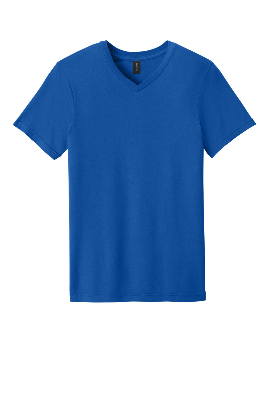 Front View of Royal Gildan Softstyle V-Neck T-Shirt. 64V00