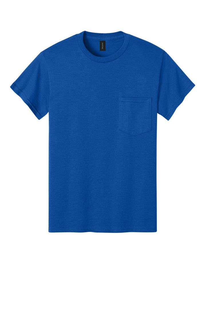 Front View of ROYAL Gildan - Ultra Cotton 100% US Cotton T-Shirt with Pocket. 2300