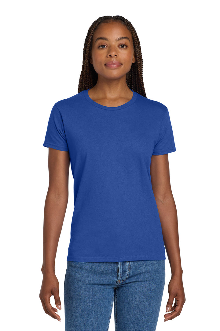 Front View of Royal Gildan Women's Ultra Cotton 100% US Cotton T-Shirt. 2000L