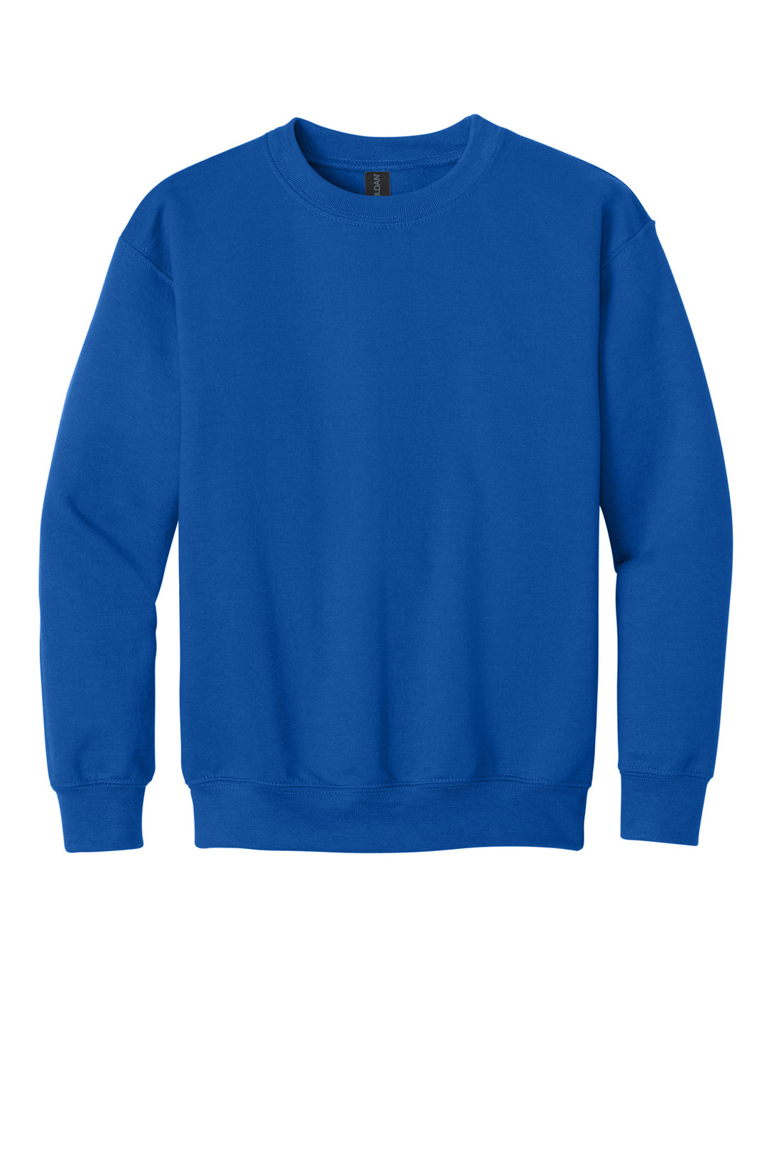 Front View of Royal Gildan Youth Heavy Blend Crewneck Sweatshirt. 18000B