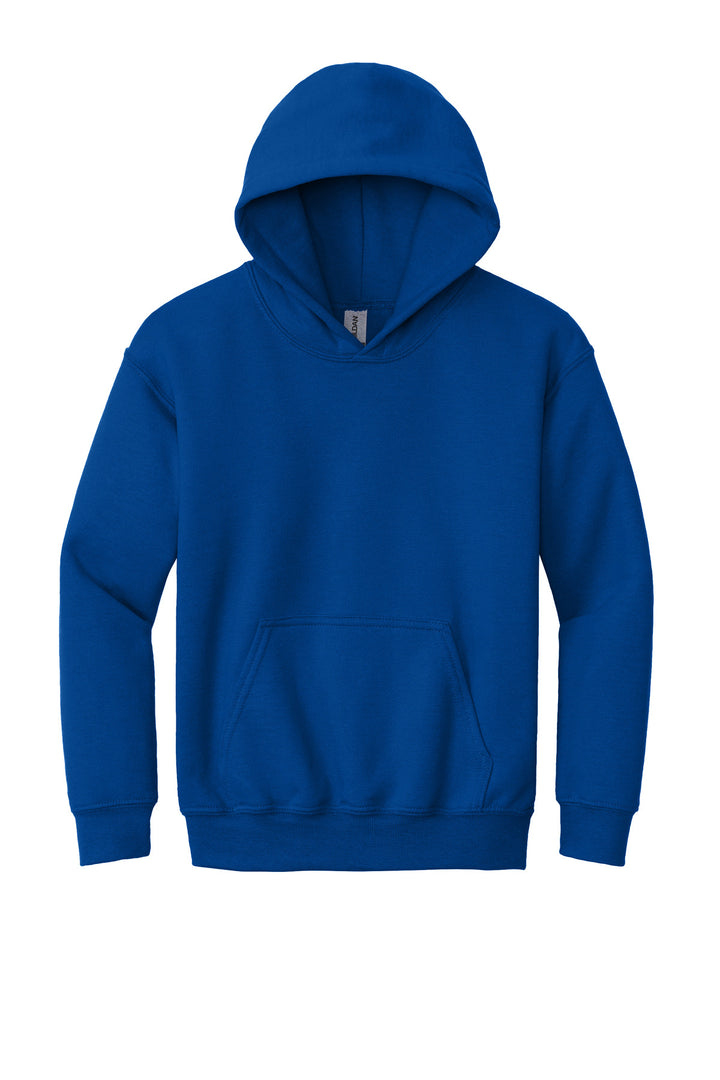 Front View of ROYAL Gildan - Youth Heavy Blend Hooded Sweatshirt. 18500B