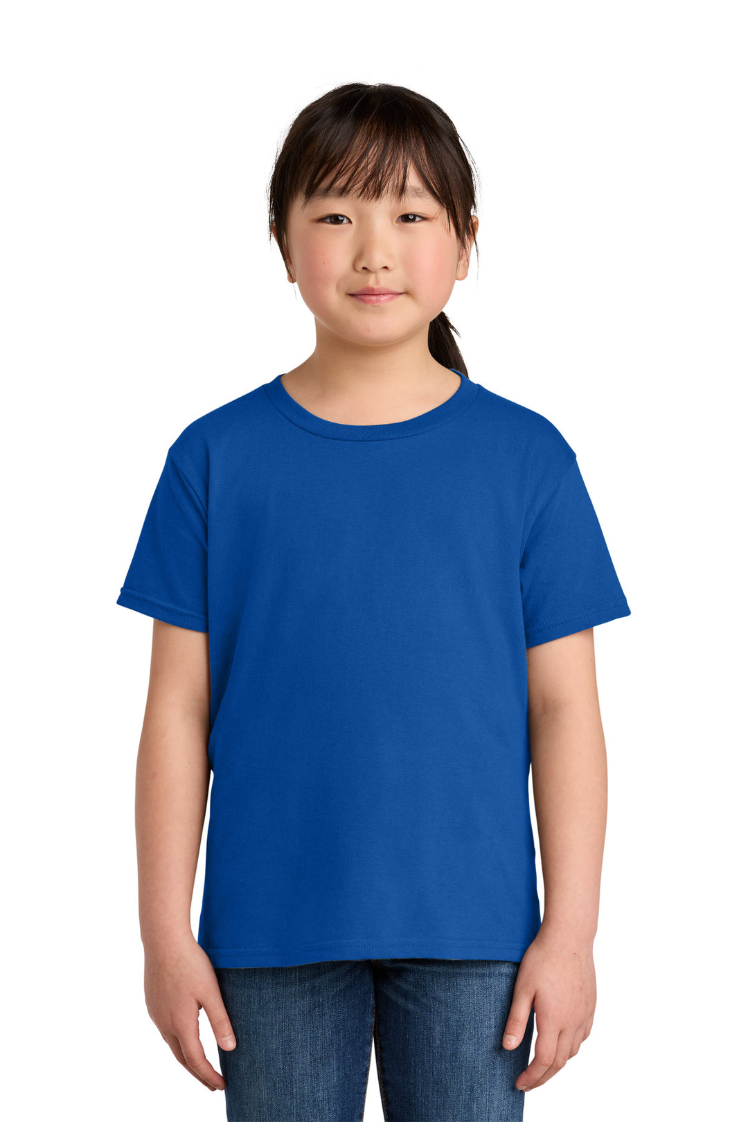 Front View of Royal Gildan Youth Softstyle T-Shirt 64000B