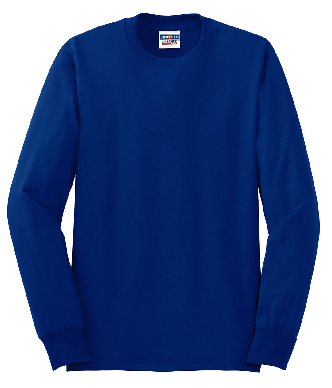Front View of Royal Jerzees - Dri-Power 50/50 Cotton/Poly Long Sleeve T-Shirt. 29LS