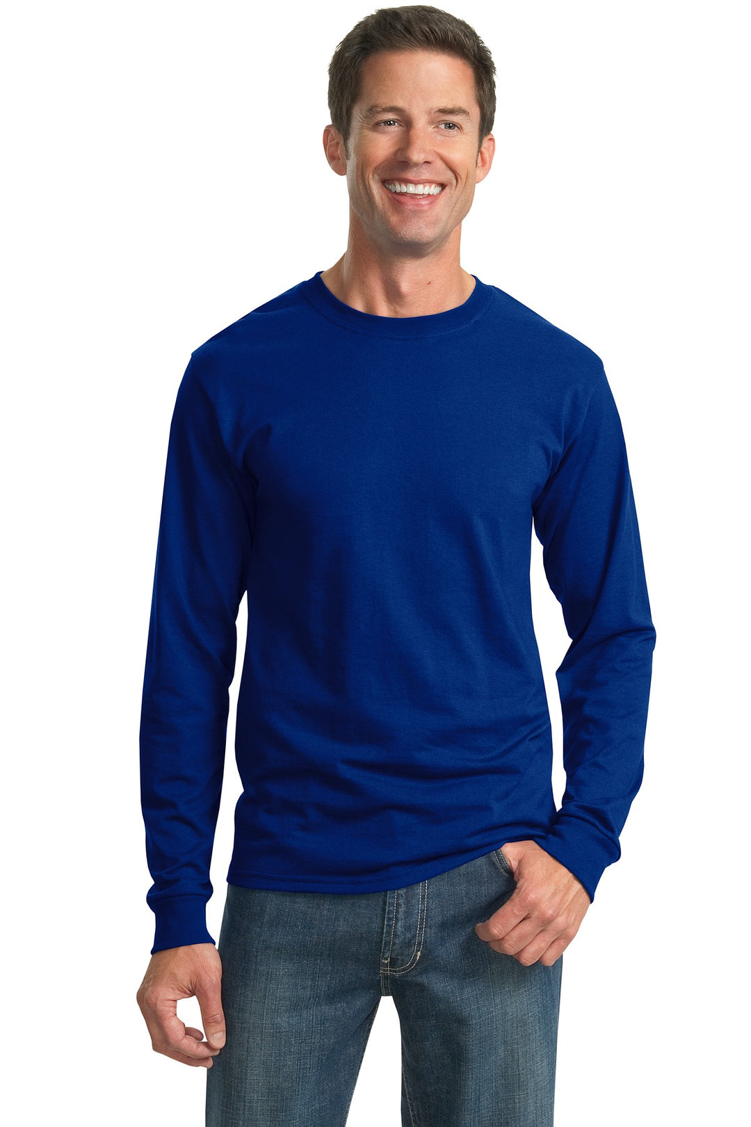 Front View of Royal Jerzees - Dri-Power 50/50 Cotton/Poly Long Sleeve T-Shirt. 29LS