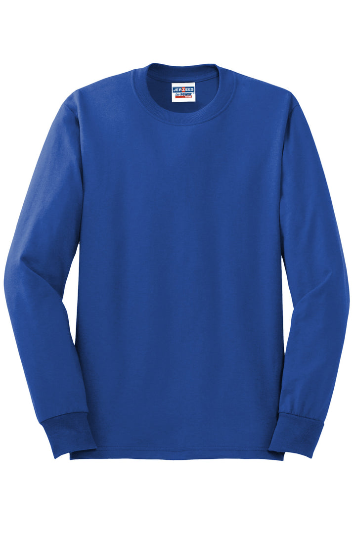 Front View of Royal Jerzees - Dri-Power 50/50 Cotton/Poly Long Sleeve T-Shirt. 29LS
