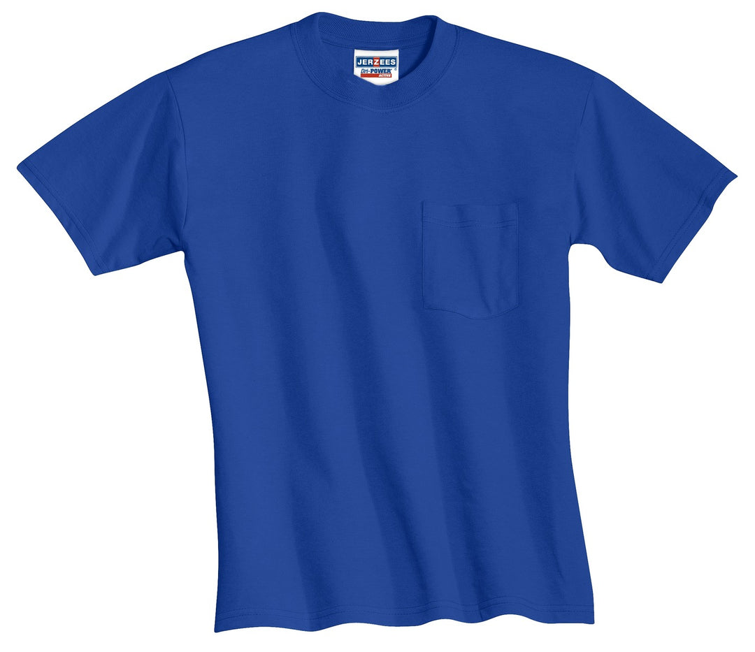 Front View of Royal Jerzees - Dri-Power 50/50 Cotton/Poly Pocket T-Shirt. 29MP