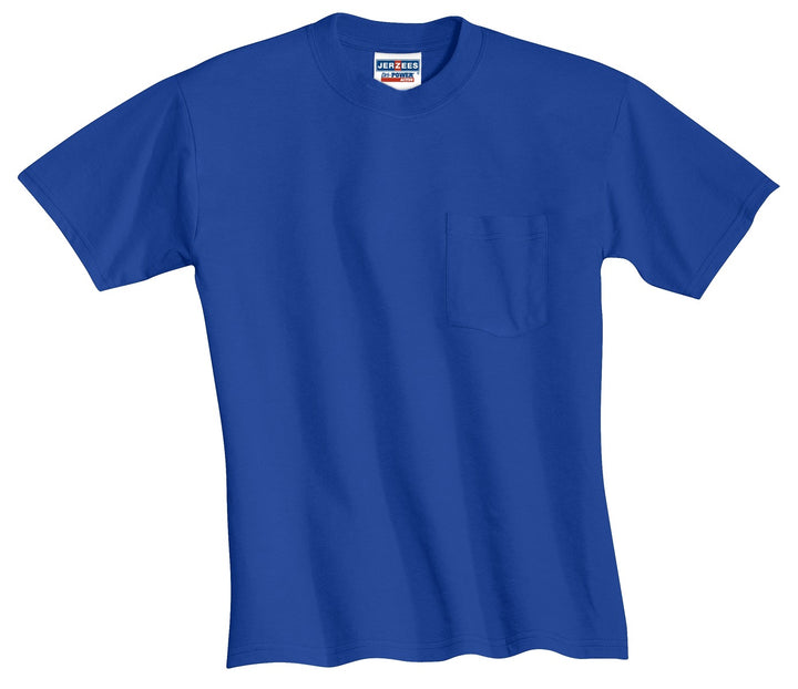 Front View of Royal Jerzees - Dri-Power 50/50 Cotton/Poly Pocket T-Shirt. 29MP