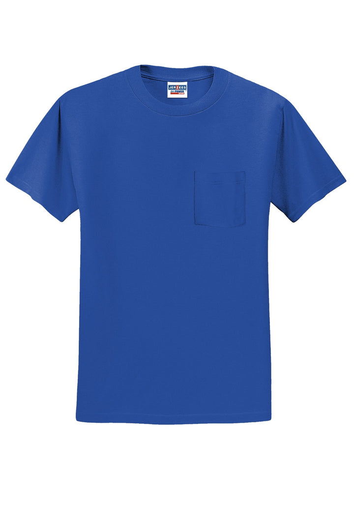 Front View of Royal Jerzees - Dri-Power 50/50 Cotton/Poly Pocket T-Shirt. 29MP