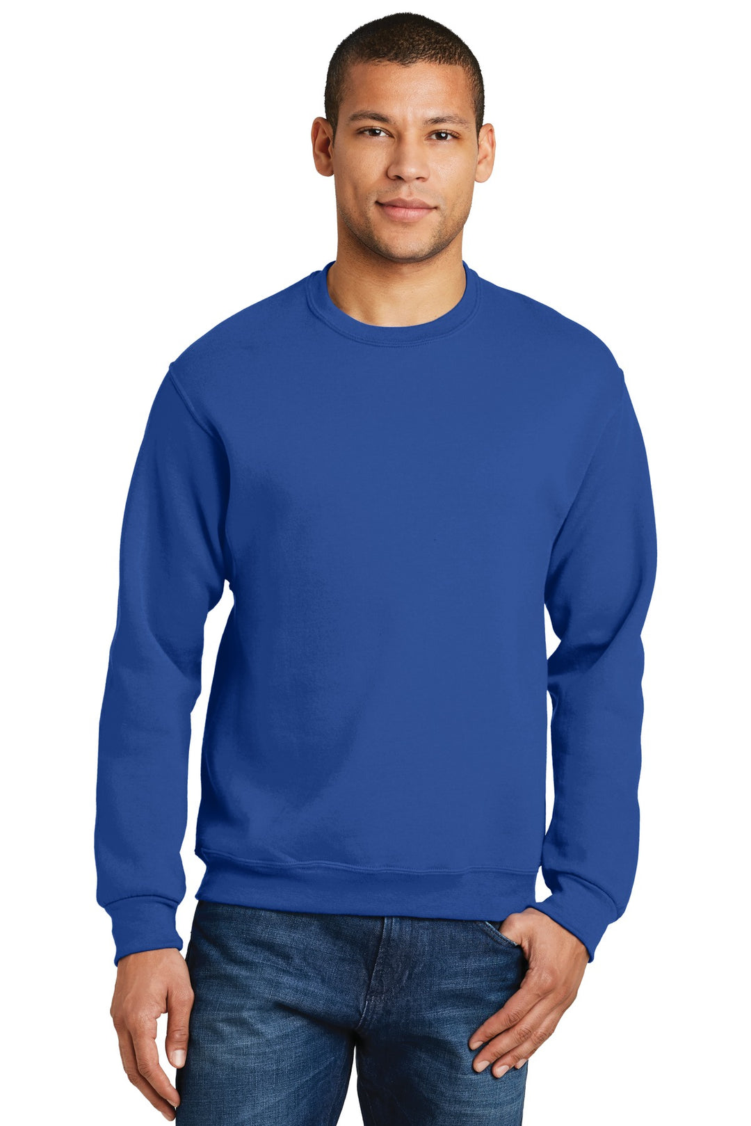 Front View of ROYAL Jerzees - NuBlend Crewneck Sweatshirt. 562M
