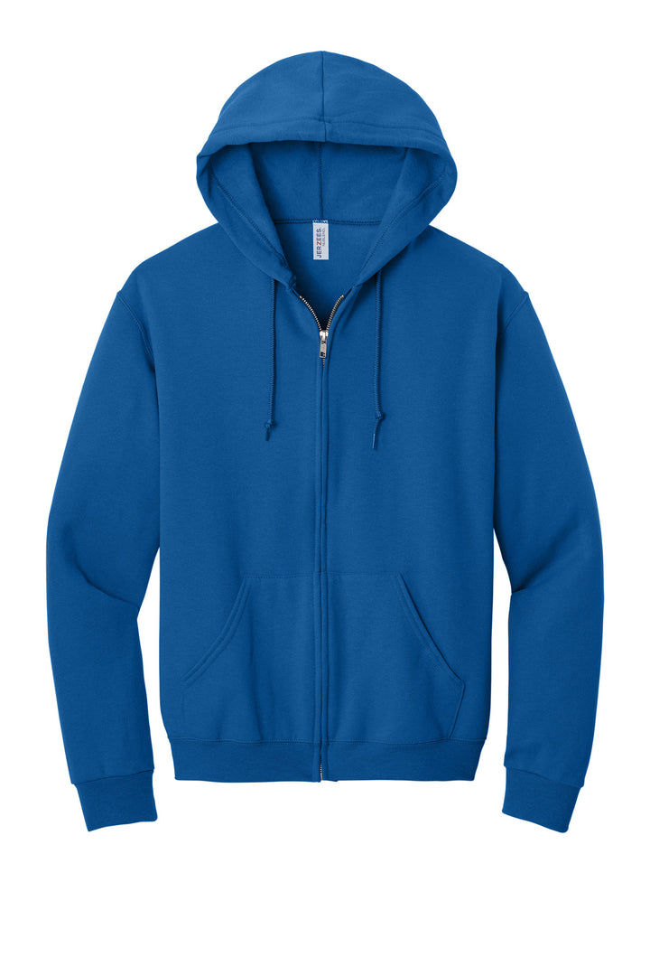 Front View of ROYAL Jerzees - NuBlend Full-Zip Hooded Sweatshirt. 993M
