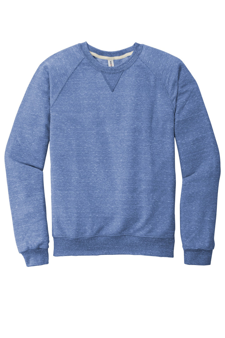 Front View of Royal Jerzees Snow Heather French Terry Raglan Crew 91M