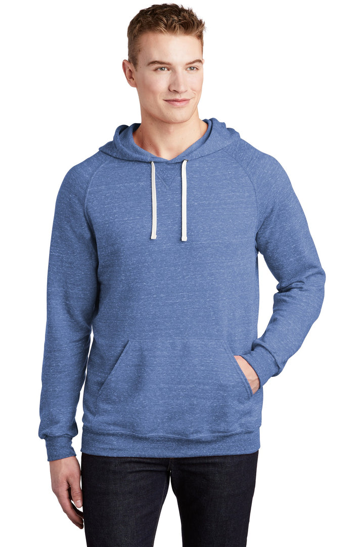 Front View of Royal Jerzees Snow Heather French Terry Raglan Hoodie 90M