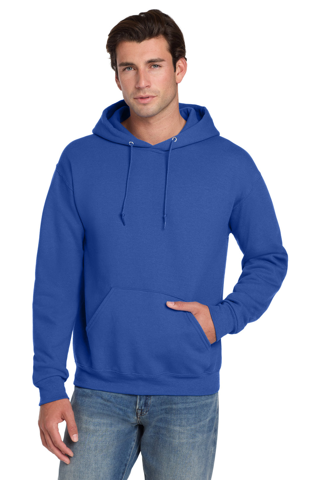 Front View of Royal Jerzees Super Sweats NuBlend - Pullover Hooded Sweatshirt. 4997M
