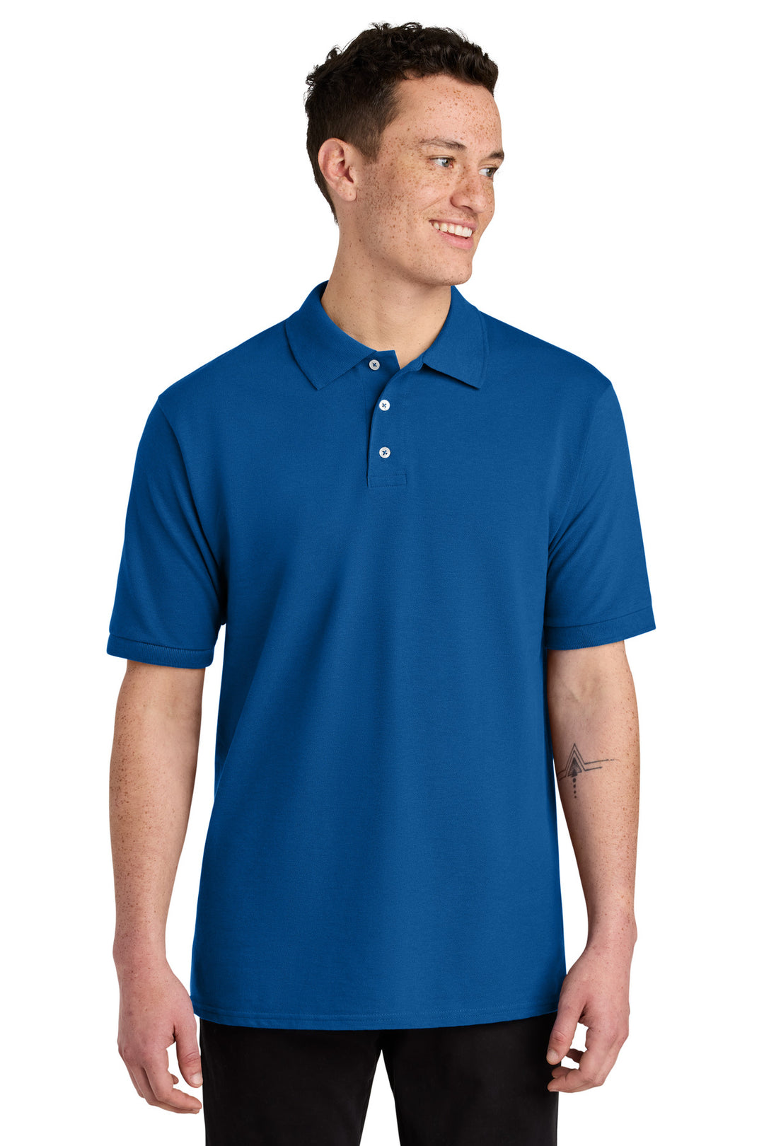 Front View of Royal Jerzees Unisex Premium Ring Spun Cotton Pique Sport Shirt 443M