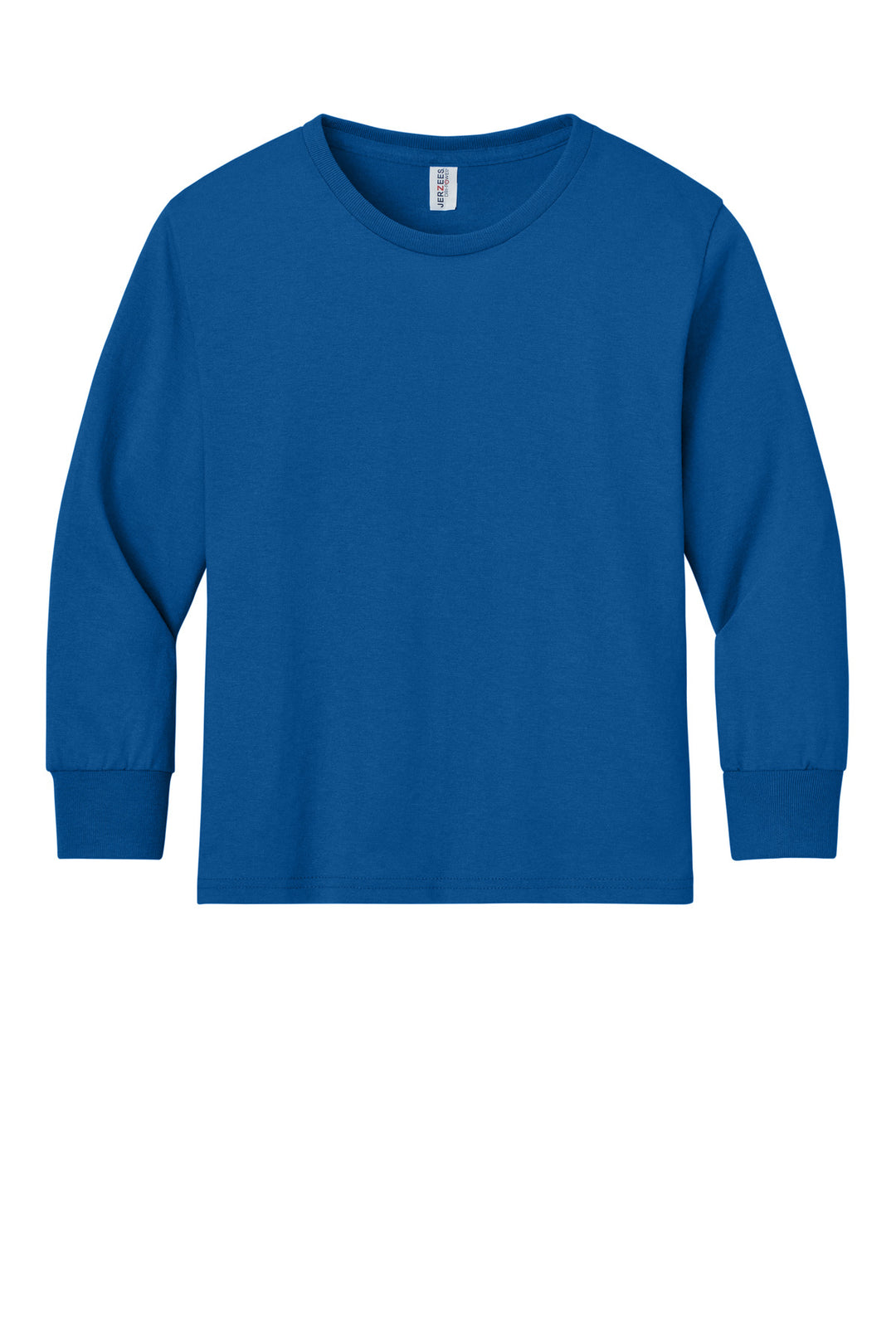 Front View of Royal Jerzees Youth Dri-Power 50/50 Cotton/Poly Long Sleeve 29BL