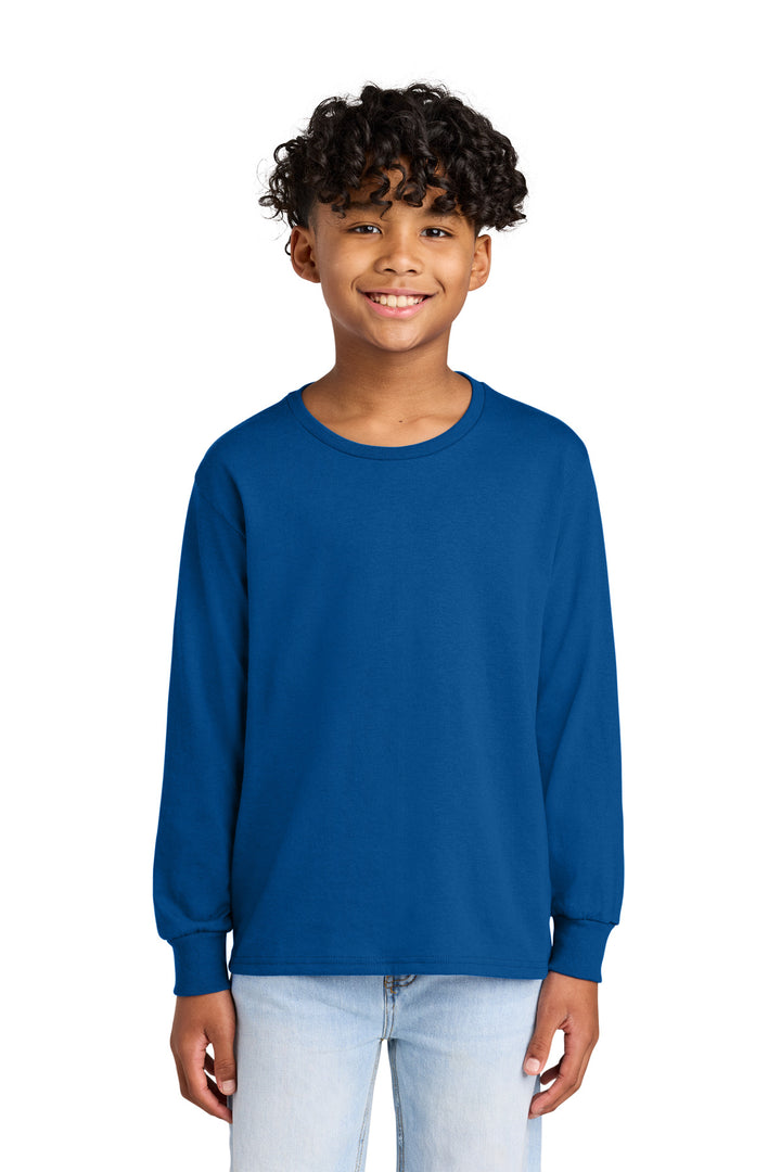 Front View of Royal Jerzees Youth Dri-Power 50/50 Cotton/Poly Long Sleeve 29BL