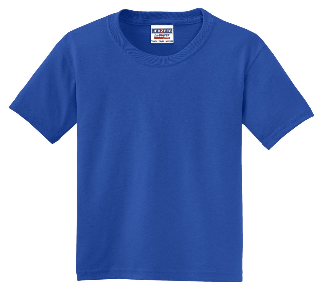 Front View of Royal Jerzees - Youth Dri-Power 50/50 Cotton/Poly T-Shirt. 29B
