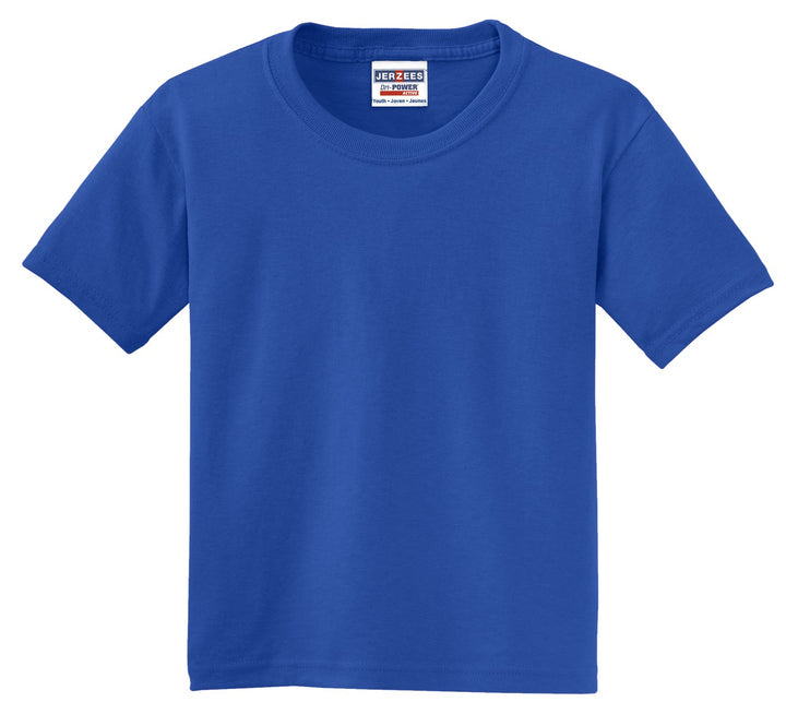 Front View of Royal Jerzees - Youth Dri-Power 50/50 Cotton/Poly T-Shirt. 29B
