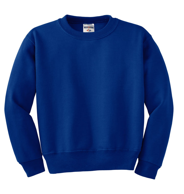 Front View of Royal Jerzees - Youth NuBlend Crewneck Sweatshirt. 562B