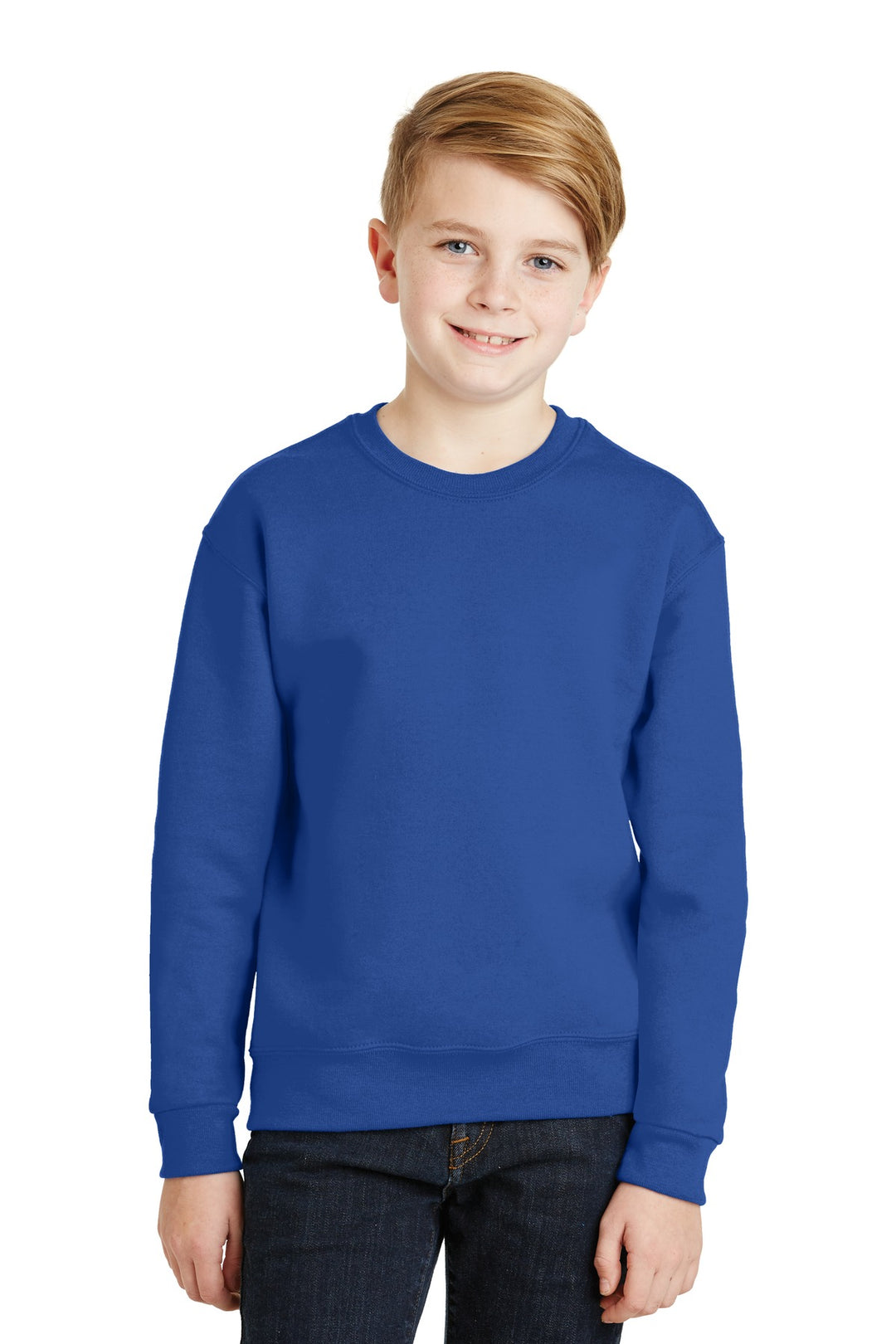 Front View of Royal Jerzees - Youth NuBlend Crewneck Sweatshirt. 562B