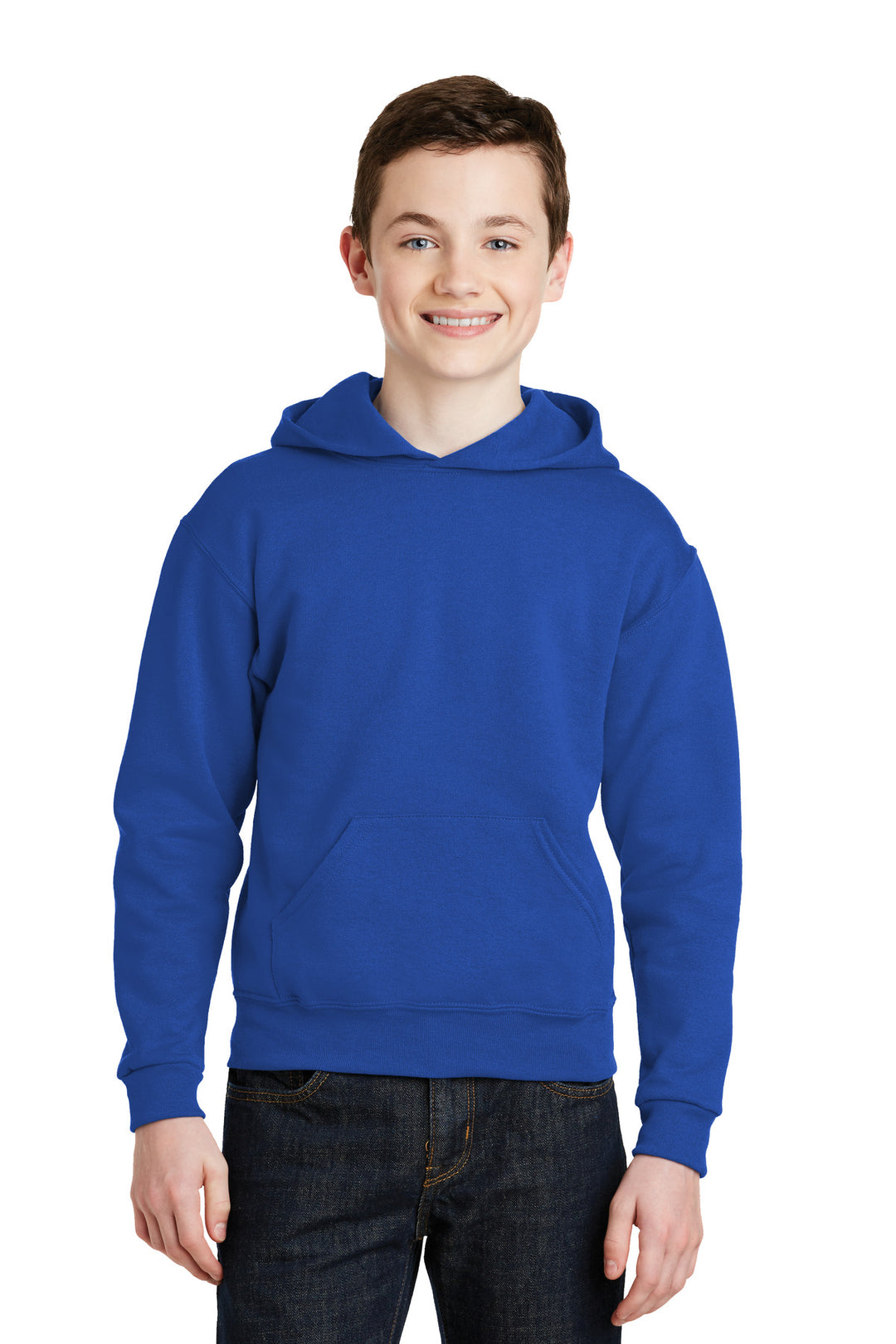 Front View of ROYAL Jerzees - Youth NuBlend Pullover Hooded Sweatshirt. 996Y