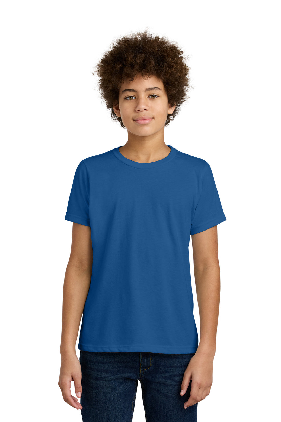 Front View of Royal Next Level Apparel Youth CVC Tee NL3312