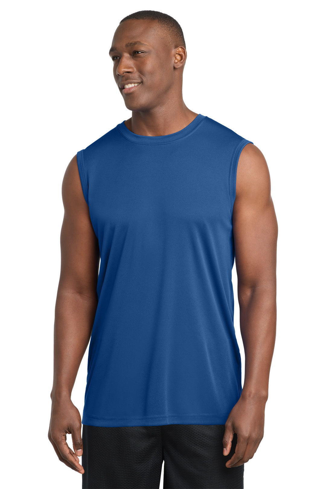 Front View of Royal Sport-Tek Sleeveless PosiCharge Competitor Tee. ST352