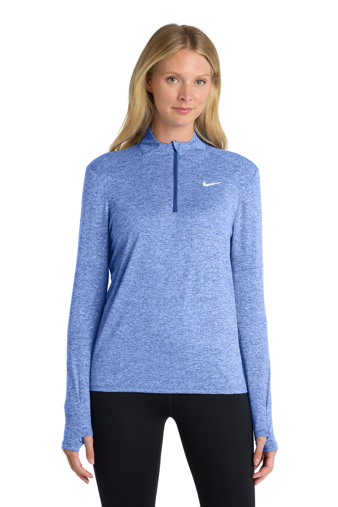 Front View of RoyalHt Nike Women's Dri-FIT Element 1/2-Zip Top NKDH4951