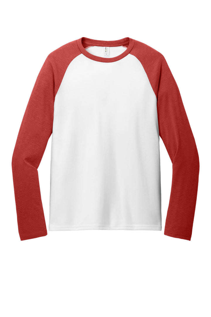 Front View of RseUpR/BtW Allmade Unisex Tri-Blend Long Sleeve Colorblock Raglan AL6009