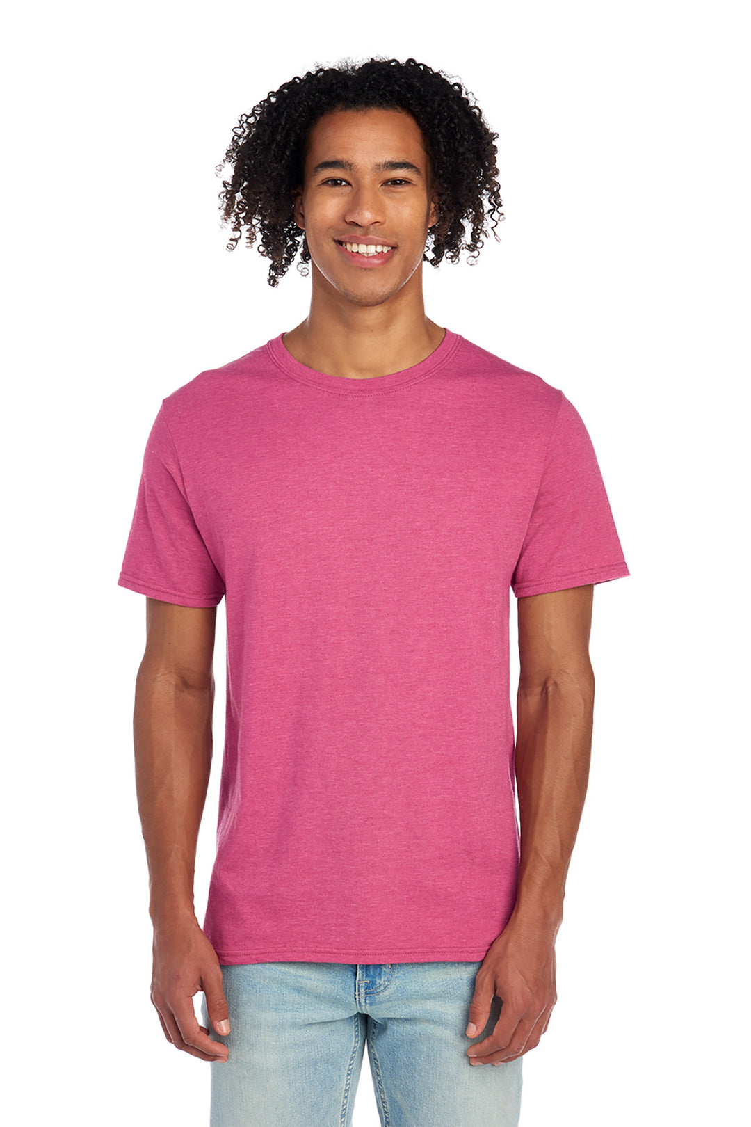 Front View of RspbryHthr Jerzees Premium Blend Ring Spun T-Shirt 560M