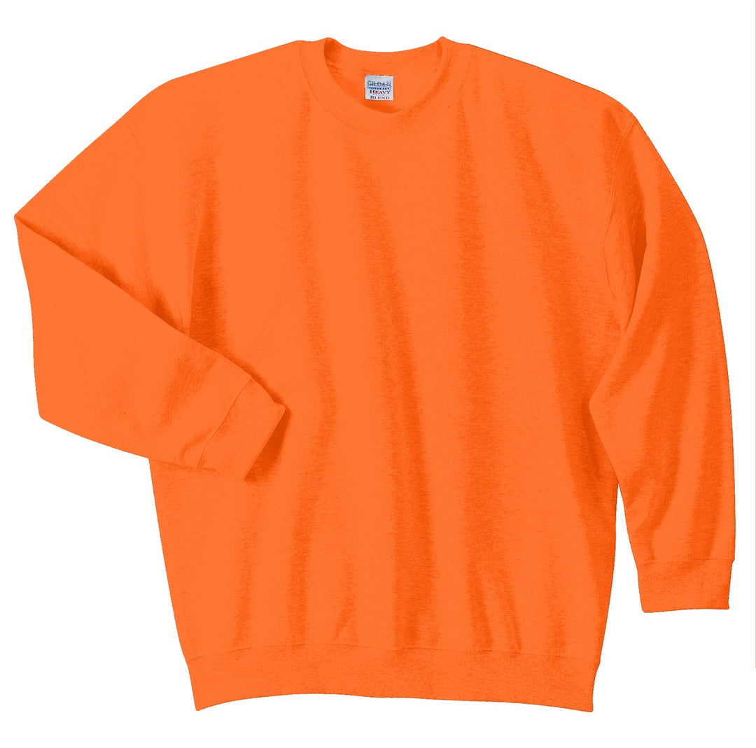 Front View of S Orange Gildan Heavy Blend Crewneck Sweatshirt. 18000