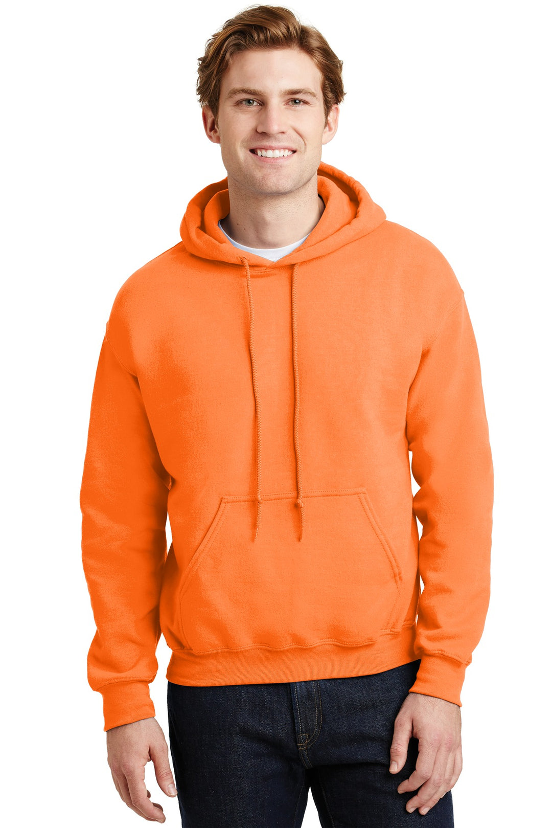 Front View of S Orange Gildan - Heavy Blend Hooded Sweatshirt. 18500