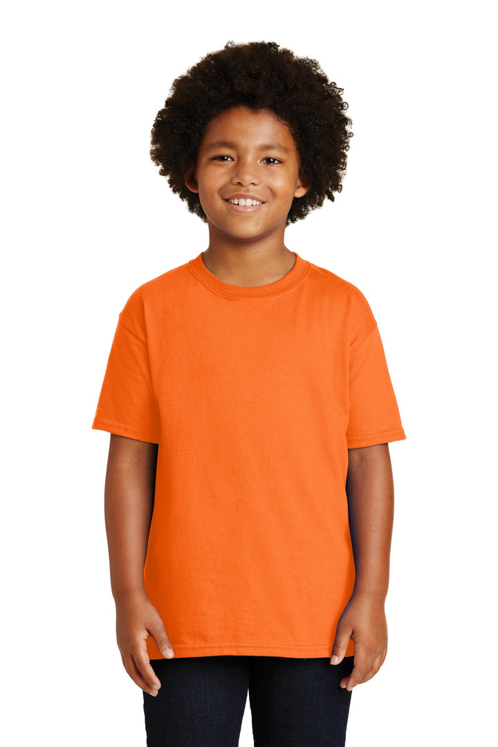 Front View of S Orange Gildan - Youth Ultra Cotton 100% US Cotton T-Shirt. 2000B