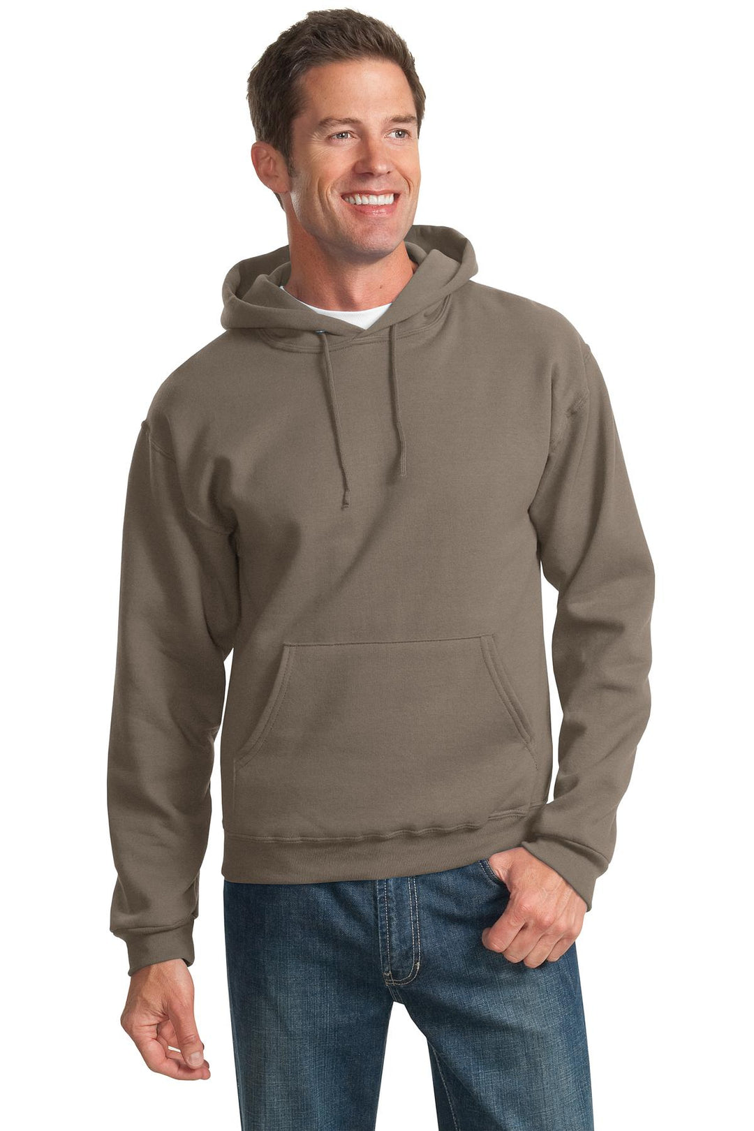Front View of Safari Jerzees NuBlend Pullover Hooded Sweatshirt. 996M