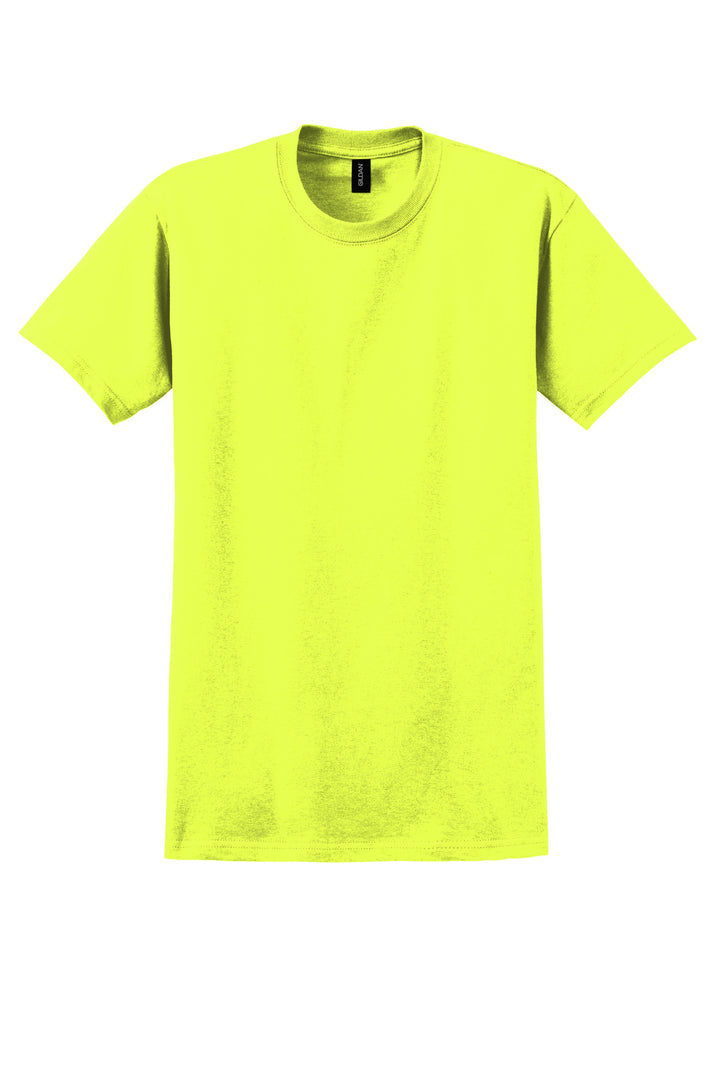 Front View of Safety Green Gildan - Ultra Cotton 100% US Cotton T-Shirt. 2000