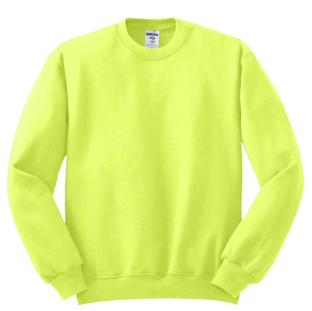 Front View of Safety Green Jerzees - NuBlend Crewneck Sweatshirt. 562M