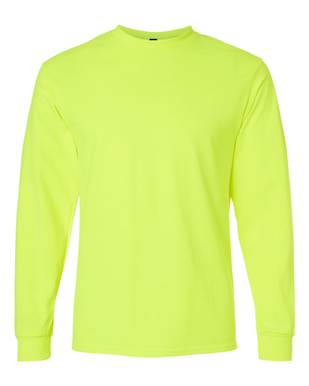 Front View of Safety Green Ultra Cotton® Long Sleeve T-Shirt - 2400