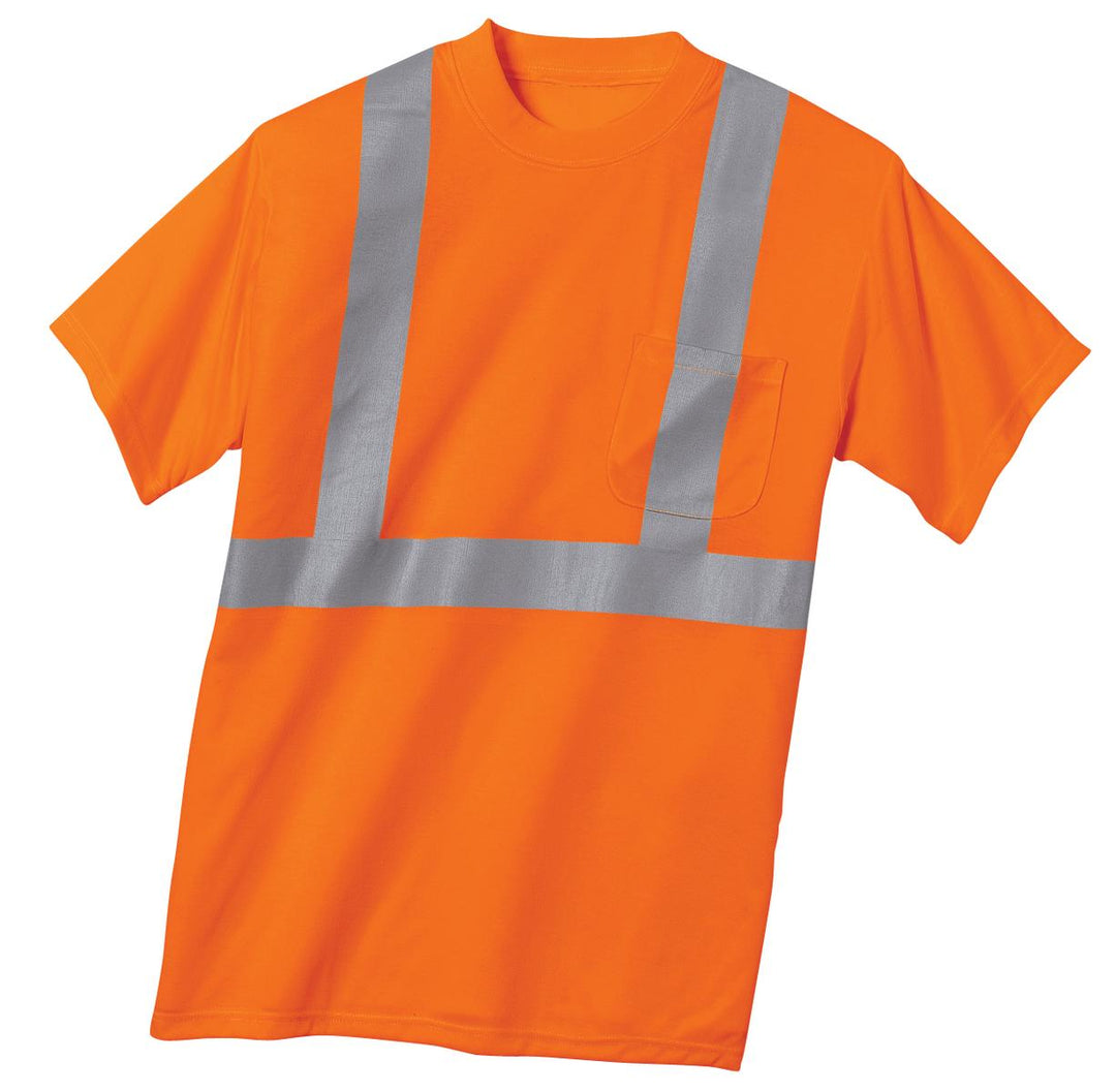 Front View of Safety Orange CornerStone - ANSI 107 Class 2 Safety T-Shirt. CS401