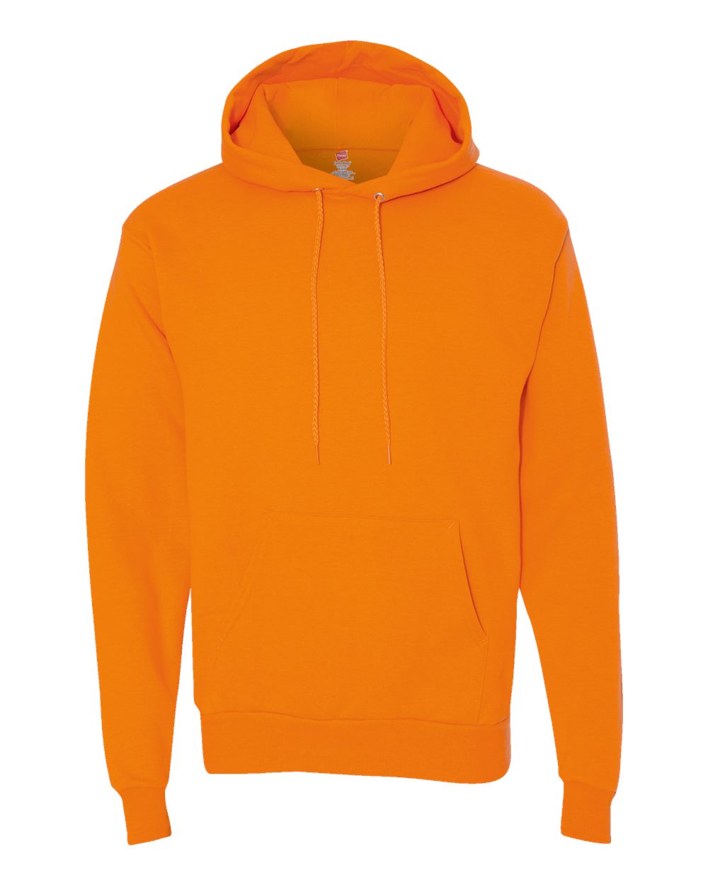 Front View of Safety Orange Ecosmart® Hooded Sweatshirt - P170